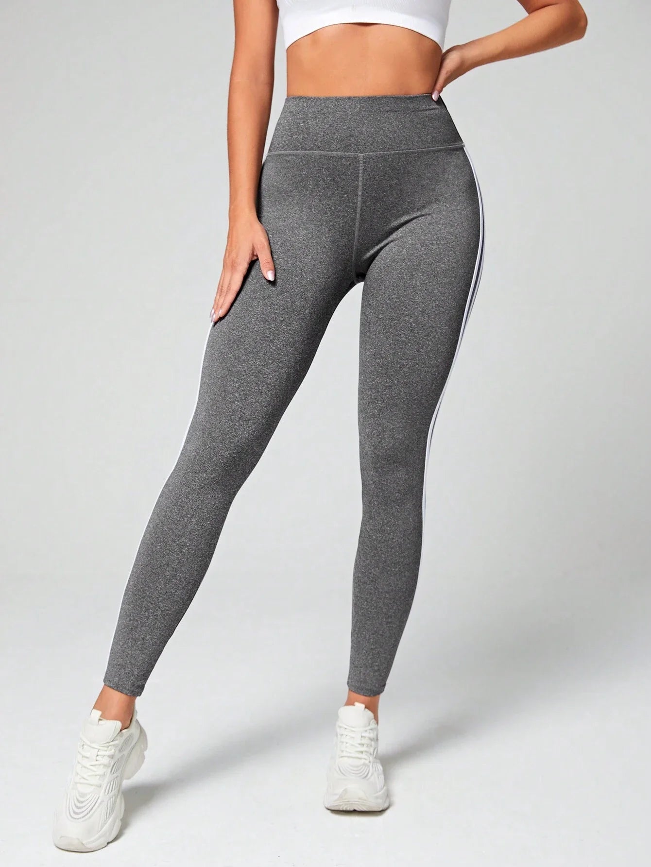 Side Stripe Tummy Control Sports Leggings