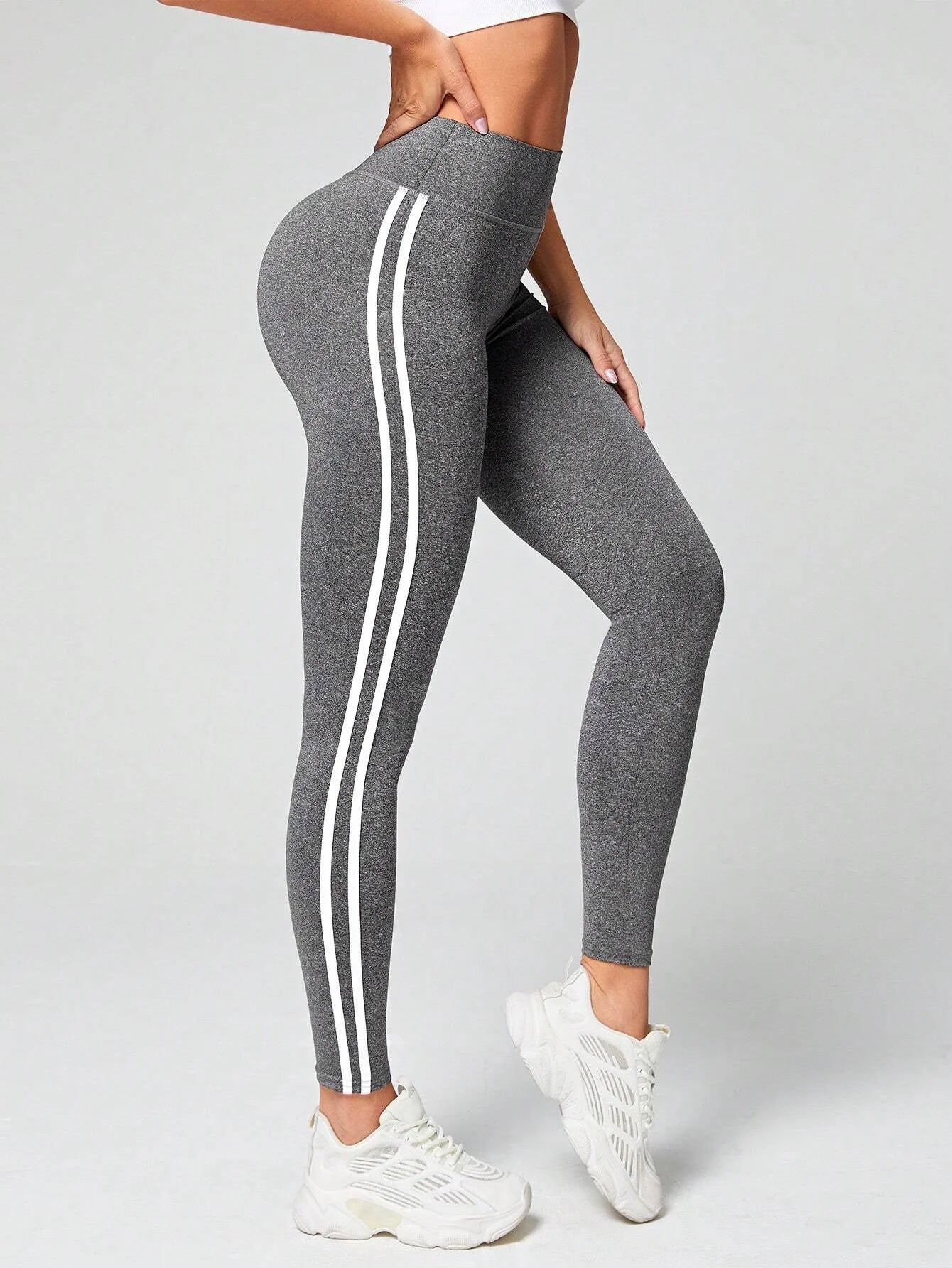 Side Stripe Tummy Control Sports Leggings