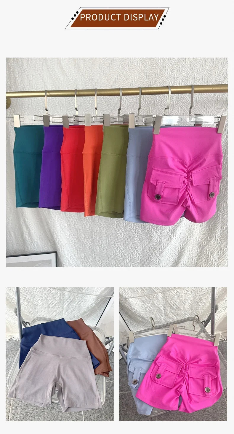 Women's High Waist Yoga Shorts - Butt Lift Fitness Gym Running Sportswear