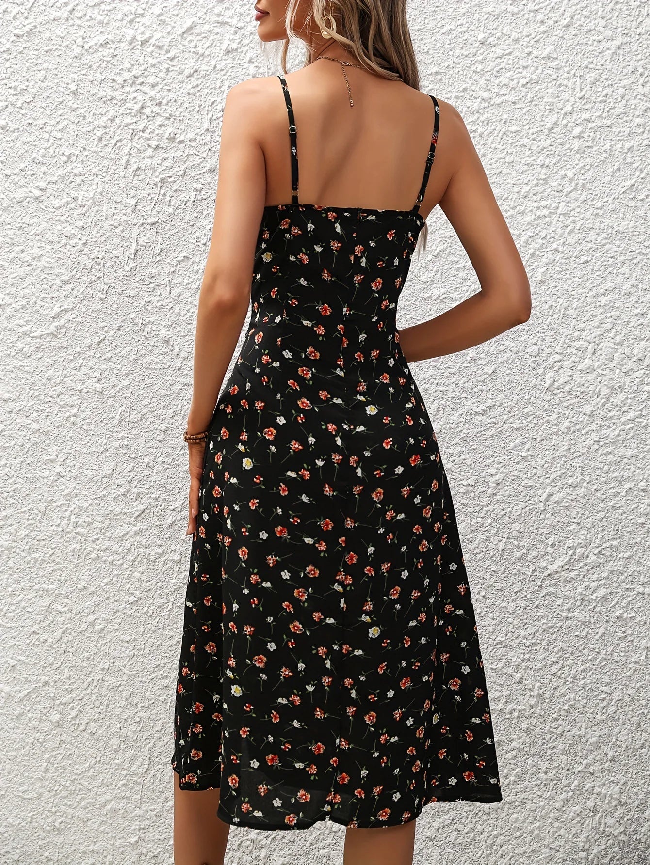 2024 Polka Dot Spaghetti Strap Midi Dress - Sexy Boho Beach Summer Fashion