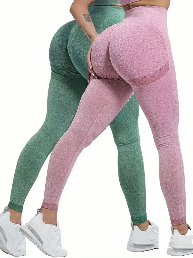 Women's High-Waisted Yoga Leggings - Tummy Control Solid Color Fitness Activewear
