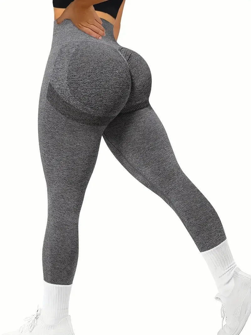 Women's High-Waisted Yoga Leggings - Tummy Control Solid Color Fitness Activewear