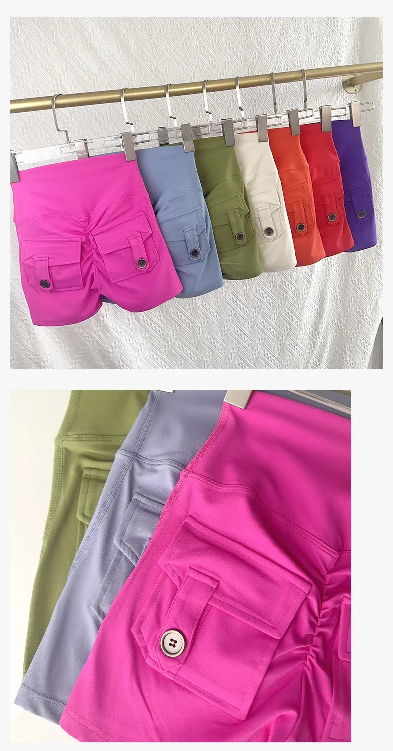 Women's High Waist Yoga Shorts - Butt Lift Fitness Gym Running Sportswear