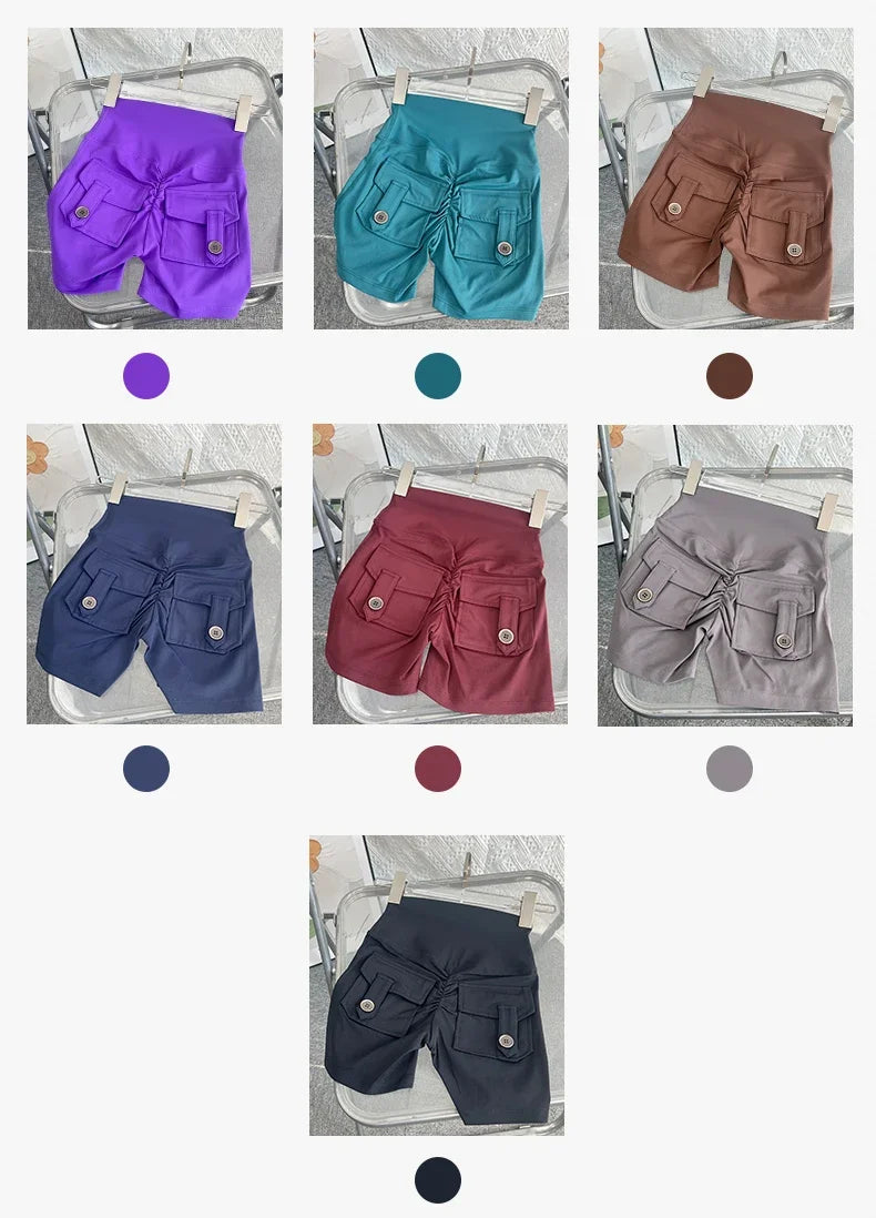 Women's High Waist Yoga Shorts - Butt Lift Fitness Gym Running Sportswear