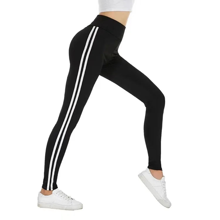 Side Stripe Tummy Control Sports Leggings