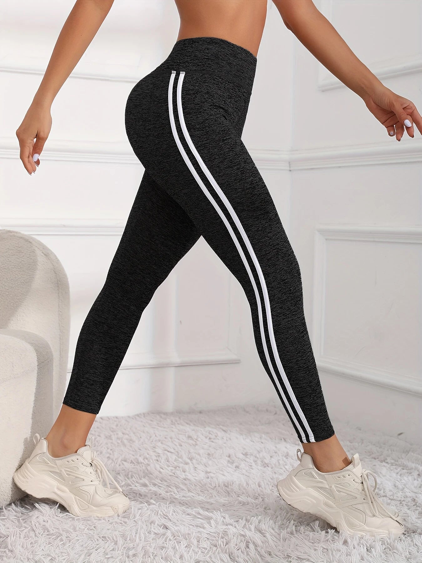 Side Stripe Tummy Control Sports Leggings
