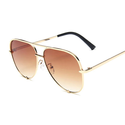 Classic Vintage Women's Sunglasses: Luxury Designer, Retro Black Gradient Aviation Style