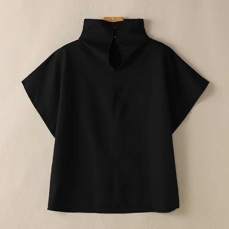 ZANZEA Turtleneck Blouse - 2025 Cap Sleeve Streetwear, Casual Chic