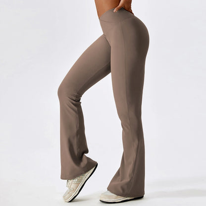 Women's Seamless Scrunch Bum Yoga Leggings - Low Waist, Bell-Bottom Sports Tights