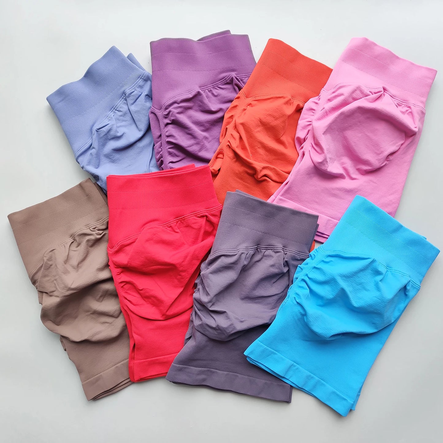 Seamless Scrunch Gym Shorts - Low Waist, High Stretch Performance
