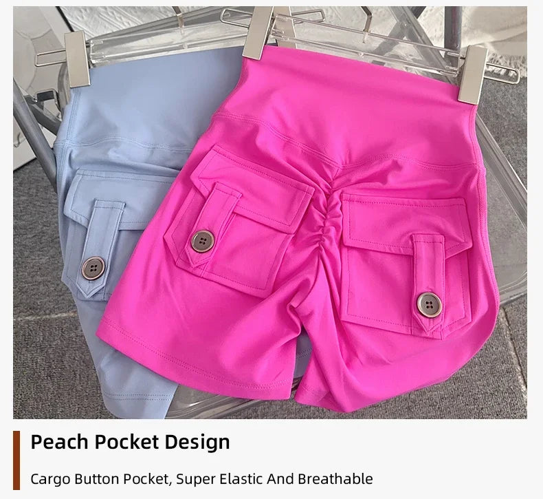 Women's High Waist Yoga Shorts - Butt Lift Fitness Gym Running Sportswear