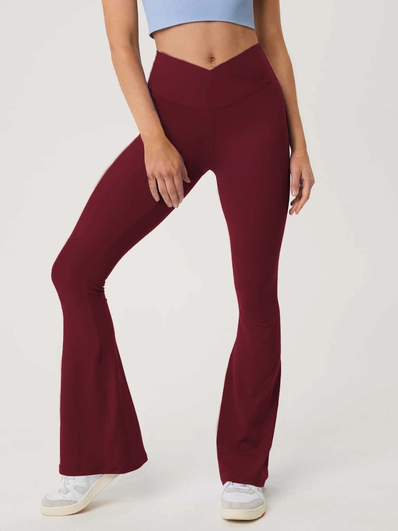 Women's Seamless Scrunch Bum Yoga Leggings - Low Waist, Bell-Bottom Sports Tights