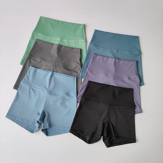 High Waist Elastic Yoga Shorts - Tight Fit, Hip Lifting, Running Pants