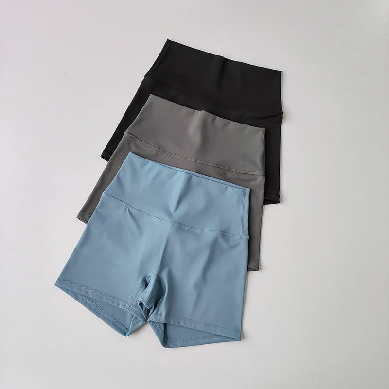High Waist Elastic Yoga Shorts - Tight Fit, Hip Lifting, Running Pants