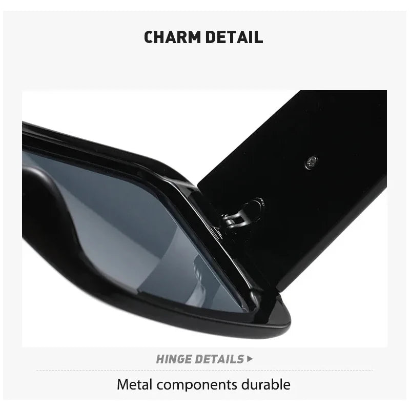 Square Frame Sunglasses Set: Wide Legs for Women, Fashion Vintage Design for Summer Driving