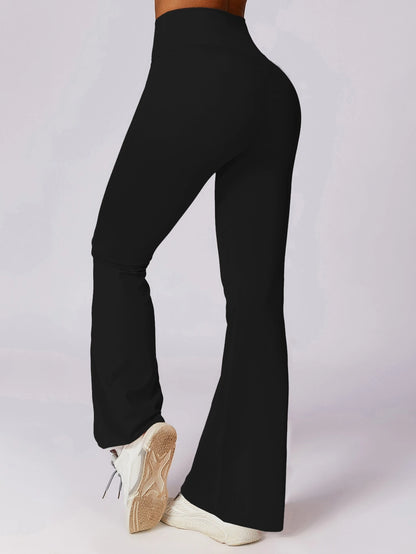 Women's Seamless Scrunch Bum Yoga Leggings - Low Waist, Bell-Bottom Sports Tights