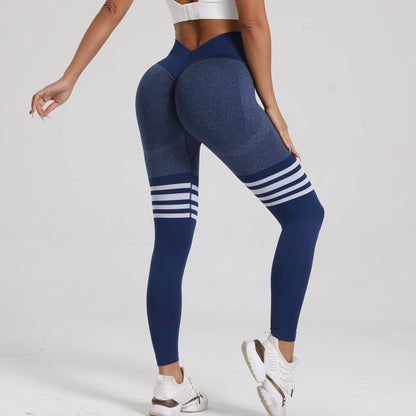 Women's Butt Lifting Gym Leggings - V Back Athletic Scrunch Design, S-XL Sports Tights