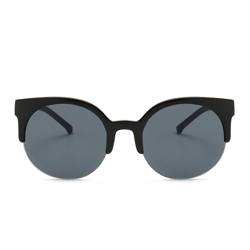 2024 Vintage Cat Eye Sunglasses: Retro Half Frame, Women's Anti-UV Glasses for Travel & Parties