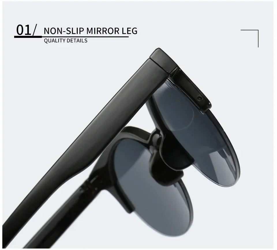 2024 Vintage Cat Eye Sunglasses: Retro Half Frame, Women's Anti-UV Glasses for Travel & Parties