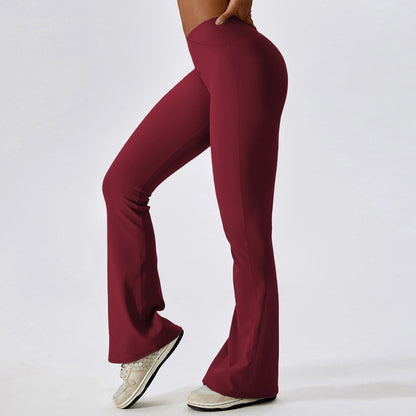 Women's Seamless Scrunch Bum Yoga Leggings - Low Waist, Bell-Bottom Sports Tights