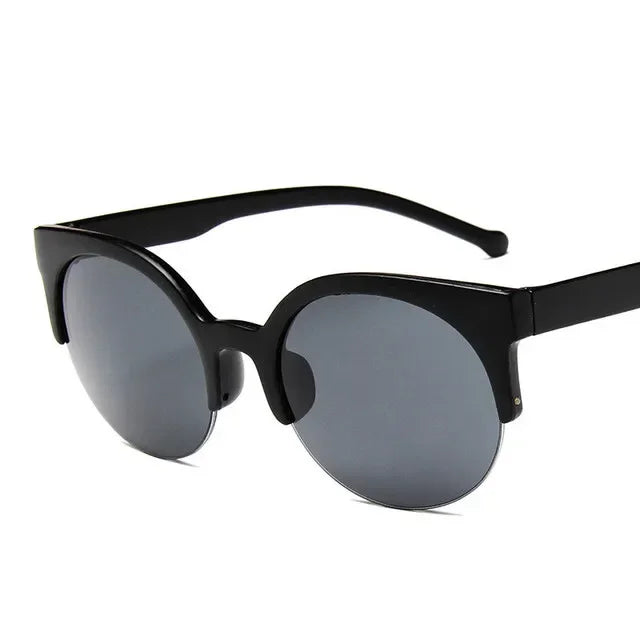 2024 Vintage Cat Eye Sunglasses: Retro Half Frame, Women's Anti-UV Glasses for Travel & Parties