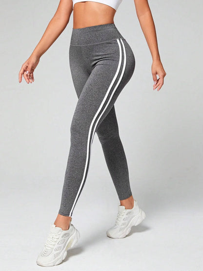 Side Stripe Tummy Control Sports Leggings