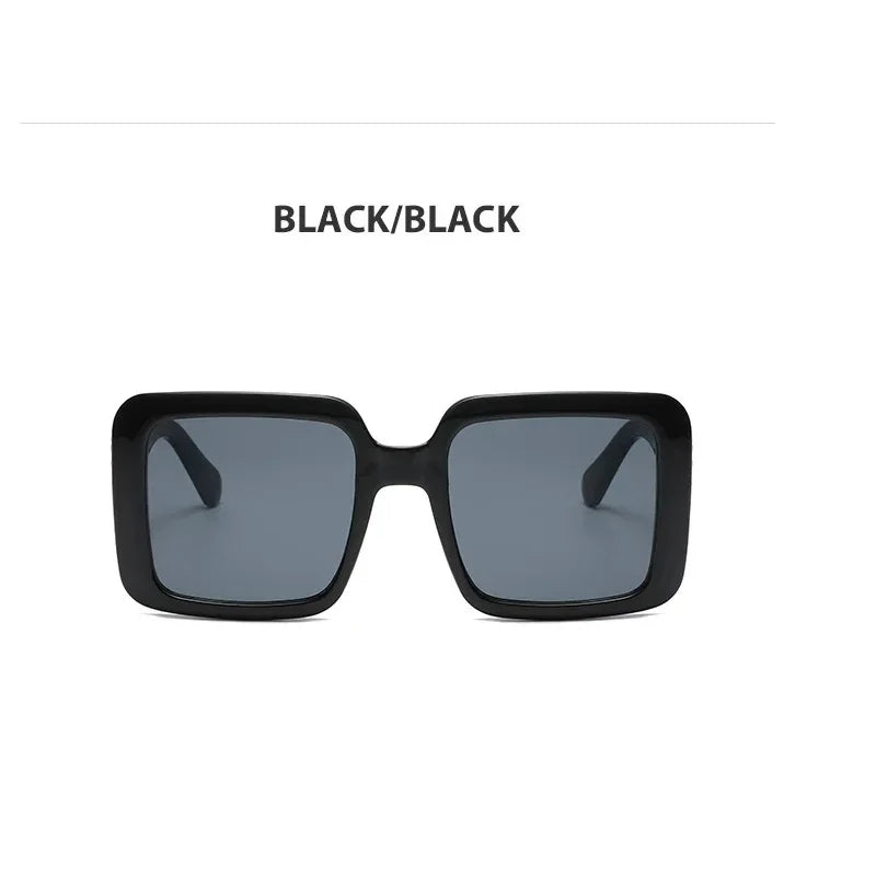 Square Frame Sunglasses Set: Wide Legs for Women, Fashion Vintage Design for Summer Driving