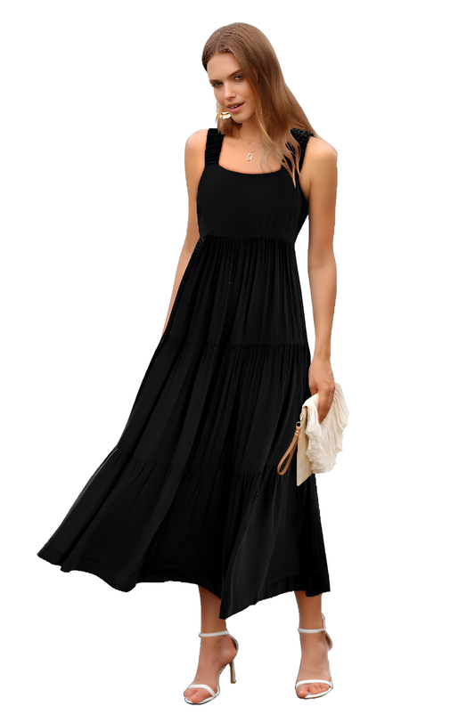 2025 Women's Backless Sun Dress - Casual Flowing Vest Design for Summer Beach