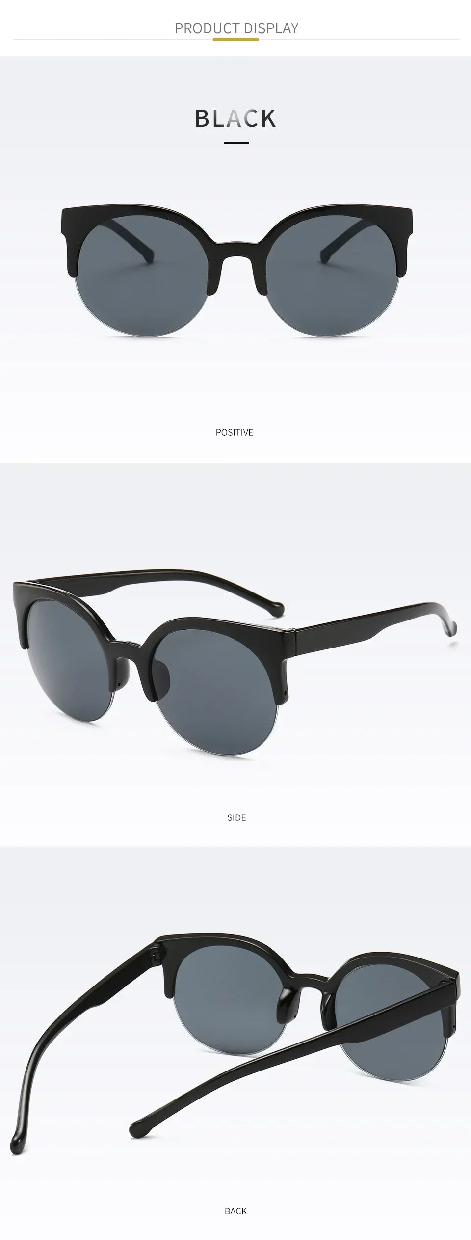 2024 Vintage Cat Eye Sunglasses: Retro Half Frame, Women's Anti-UV Glasses for Travel & Parties
