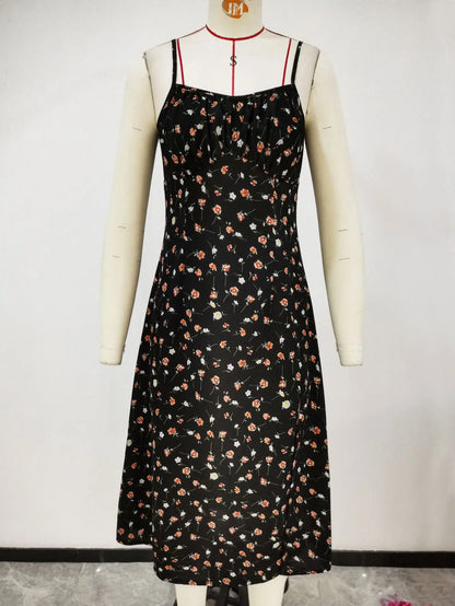2024 Polka Dot Spaghetti Strap Midi Dress - Sexy Boho Beach Summer Fashion