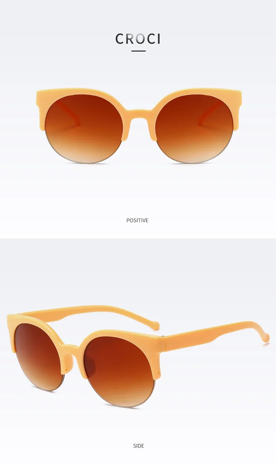 2024 Vintage Cat Eye Sunglasses: Retro Half Frame, Women's Anti-UV Glasses for Travel & Parties
