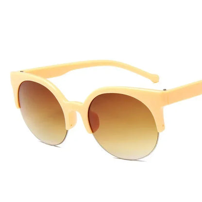 2024 Vintage Cat Eye Sunglasses: Retro Half Frame, Women's Anti-UV Glasses for Travel & Parties
